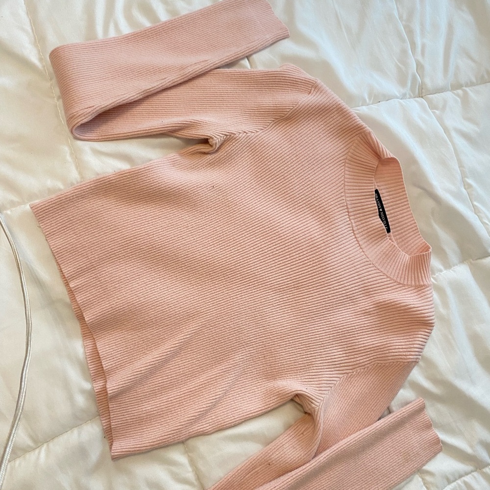 Brandy Melville Light Pink Ribbed Sweater